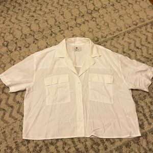 Babaton White Shortsleeve Button down